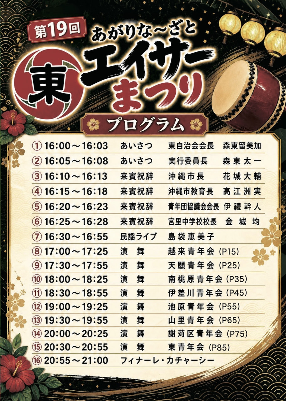 ［7/19］あがりなーざとエイサーまつり＠若夏公園（沖縄市）/ 宮里中遊歩道